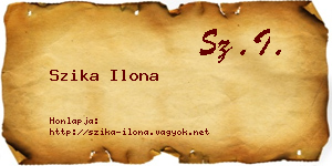 Szika Ilona névjegykártya